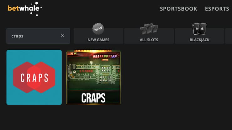 An image of craps options at BetWhale, one of the best craps sites.